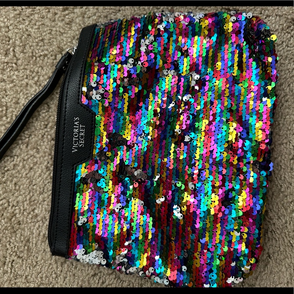 Victorias Secret Rainbow Silver Sparkle Handbag